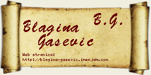 Blagina Gašević vizit kartica